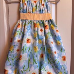 Bonnie Jean Blue and Orange Floral Dress